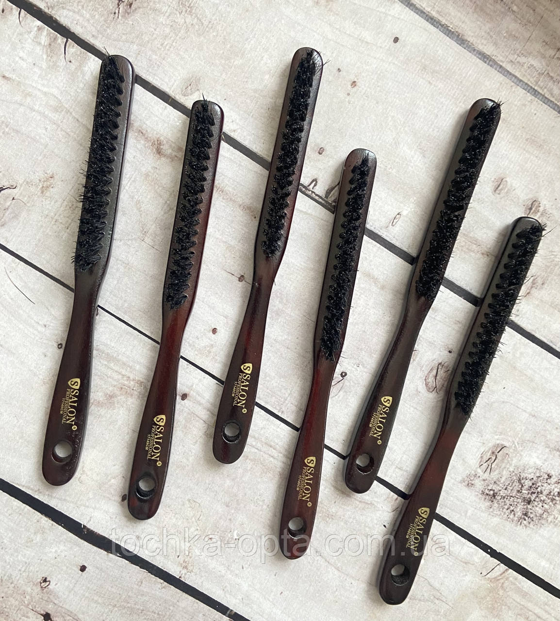 Гребінець SALON PROFESSIONAL для начосу волосся, великого порядку з натуральною щетиною