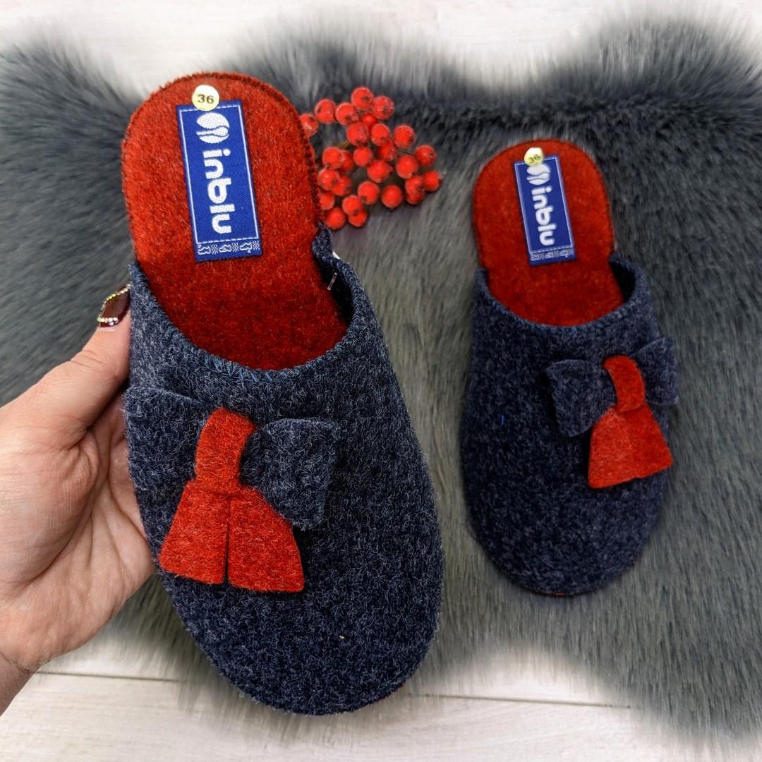 Капці жіночі кімнатні фетрові для ламінату Inblu сині 4288