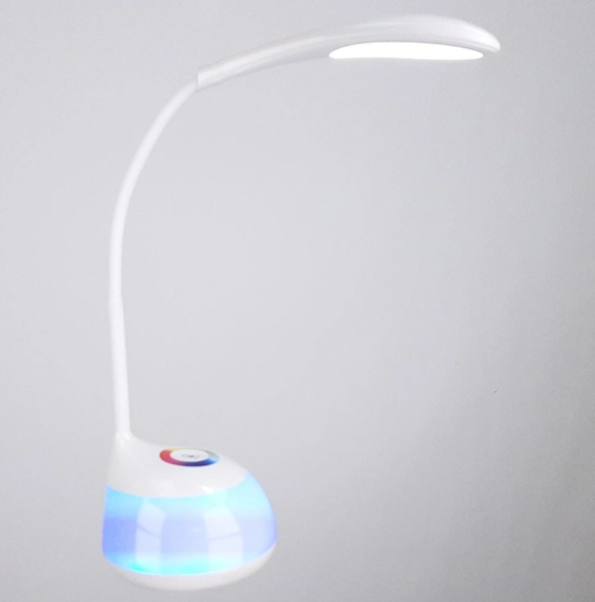 Настільна світлодіодна LED лампа з баратеєю та RGB нічником Sneha