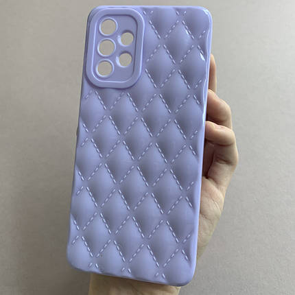 Чохол для Samsung Galaxy A32 4G (A325F) глянсовий рельєфний з ромбами чохол на самсунг а32 4г бузковий f0k, фото 1