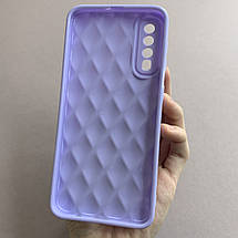 Чохол для Samsung Galaxy A30s глянсовий рельєфний з ромбами чохол на телефон самсунг а30с бузковий f0k, фото 3