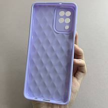 Чохол для Samsung Galaxy A12 глянсовий рельєфний з ромбами чохол на телефон самсунг а12 бузковий f0k, фото 3