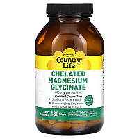 Витамины и минералы Country Life Chelated Magnesium Glycinate 400 mg, 180 таблеток