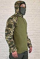 Убакс с капюшоном и длинным рукавом флисовый пиксель олива теплый убакс боевая рубашка XL (52)