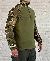 Убакс армейский флисовый с рукавами из рип-стопа мультикам олива боевая рубашка L (50)