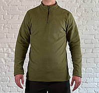 Пуловер флисовый поддерживающий комфортную температуру тела олива военная тактическая кофта XXXL (56)
