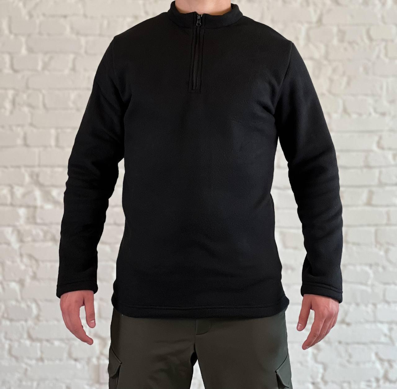 Пуловер тактичний флісовий з теплоізоляцією чорний флісова кофта