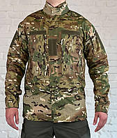 Куртка армейская мультикам рип-стоп на флисе тактический китель с регулировкой манжетов на рукавах XL (52)