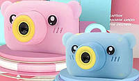 Цифровой детский фотоаппарат GM 24 Мишка Цифровая камера для детей (Голубой-Розовый)