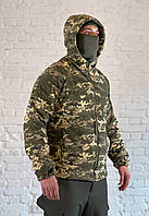 Кофта армейская с капюшоном пиксель флис осенняя мужская флиска L (50)