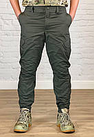 Штани армійські на флісі олива рип-стоп чоловічі штани з флісовою підкладкою
