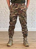 Штани военные SoftShell мультикам с вшитой резинкой на задней части колена брюки тактические