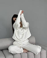 Женская теплая мягкая пижама из плюшевого велюра размеры 42-48