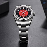 Механічний з автопідзаводом водонепроникний (20ATM) годинник для дайвінгу Pagani Design PD-1764 Silver-Red, фото 2