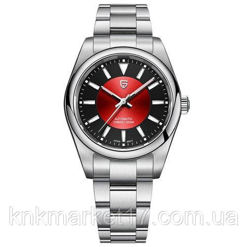 Механічний з автопідзаводом водонепроникний (20ATM) годинник для дайвінгу Pagani Design PD-1764 Silver-Red, фото 1