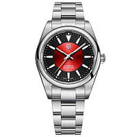 Механічний з автопідзаводом водонепроникний (20ATM) годинник для дайвінгу Pagani Design PD-1764 Silver-Red