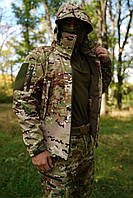 Тактическая военная куртка Soft Shell мультикам теплая армейская куртка с капюшоном на мемебране