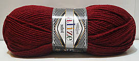 Нитки пряжа для в'язання напіввовна SUPERLANA MIDI СуперЛана Міді від ALIZE Алізе № 57 - бордовий