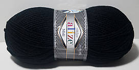 Нитки пряжа для в'язання напіввовна SUPERLANA MIDI СуперЛана Міді від ALIZE Алізе № 60 - чорний