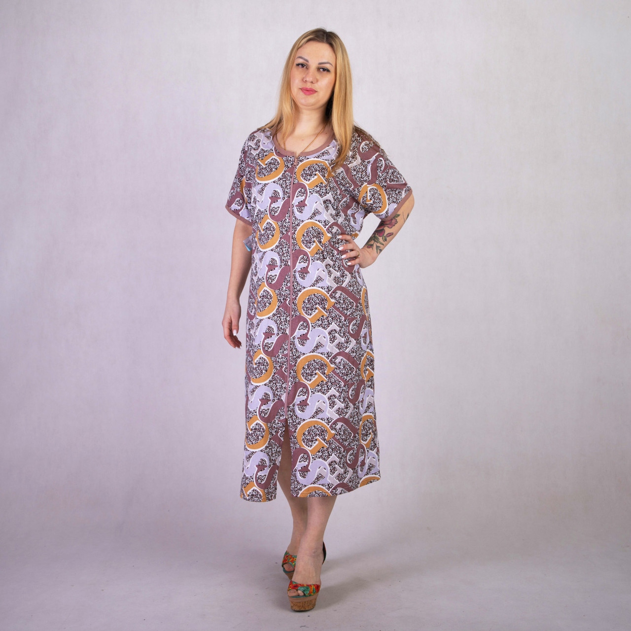 Халат жіночий літній на блискавці 52-64р.