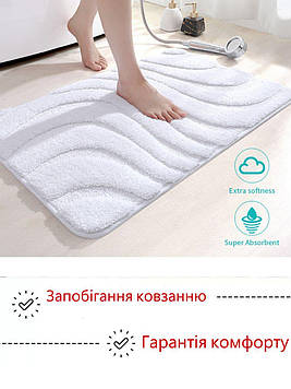 Антиковзаючий килимок у ванну 40х60 см білий Хвилі
