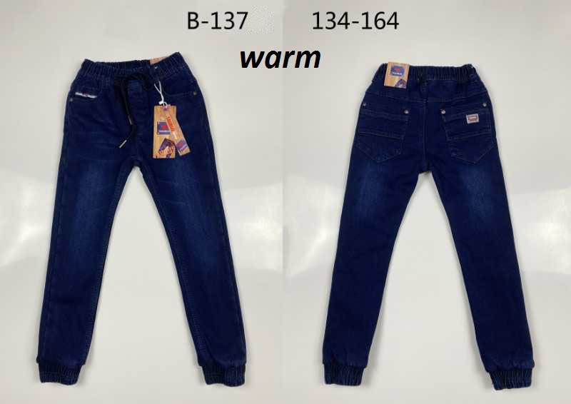 Утеплені джинси для хлопчиків оптом, Taurus, розміри 134-164, арт. B-137