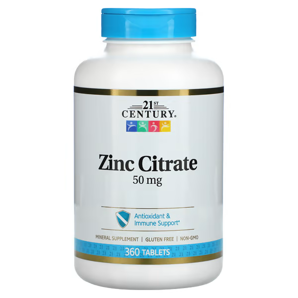 21st Century Zinc Citrate 50 mg 360 tabs