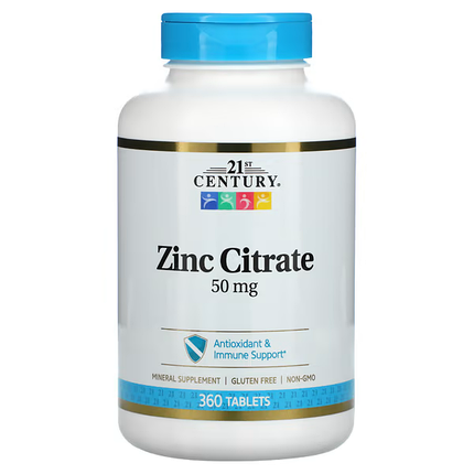 21st Century Zinc Citrate 50 mg 360 tabs, фото 1