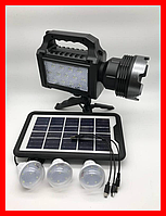 Солнечная зарядная система GDLITE GD-P70 + Панель, + фонарь, + power bank, + 3 лампы