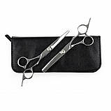 Набір перукарських ножиць для стриження і філірування волосся  в  чохлі Haircut Set сталеві (GS-107456), фото 3