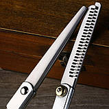 Набір перукарських ножиць для стриження і філірування волосся  в  чохлі Haircut Set сталеві (GS-107456), фото 8