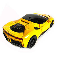 Іграшкова машинка металева Ferrari, Феррарі, жовта, звук, світло, інерція, откр двері, капот, Автоексперт, 1:32,14,5*7*4см, фото 6