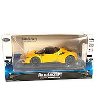 Іграшкова машинка металева Ferrari, Феррарі, жовта, звук, світло, інерція, откр двері, капот, Автоексперт, 1:32,14,5*7*4см, фото 7