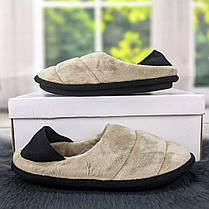 Тапочки чуні жіночі домашні Белста бежеві велюрові закриті із задником 2956, фото 2