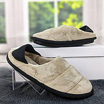 Тапочки чуні жіночі домашні Белста бежеві велюрові закриті із задником 2956, фото 4