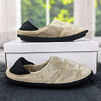 Тапочки чуні жіночі домашні Белста бежеві велюрові закриті із задником 2956, фото 3