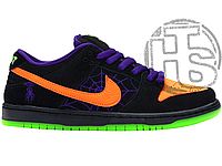 Женские кроссовки Nike Dunk Low Night of Mischief Halloween Black Orange (с мехом) BQ6817-006