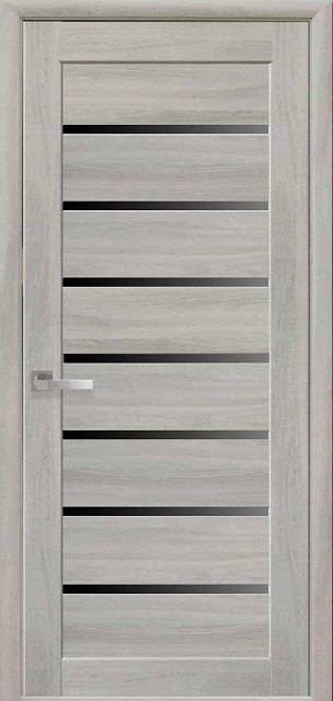 Двері міжкімнатні КФД/ KFD Lira Шимо пекан з чорним склом, фото 1