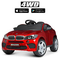 Детский электромобиль BMW X6 (красный цвет, краска) 4 WD, 12V