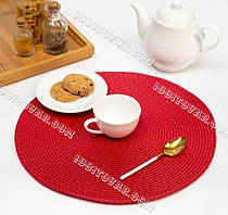 1 шт. сервірувальна підставка під гаряче кругла 38х38 см, світло червоний колір.