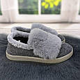 Тапочки чуні жіночі теплі сірі з хутряним опушенням Progress 2874_4, фото 2