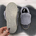 Тапочки чуні жіночі теплі сірі з хутряним опушенням Progress 2874_4, фото 3