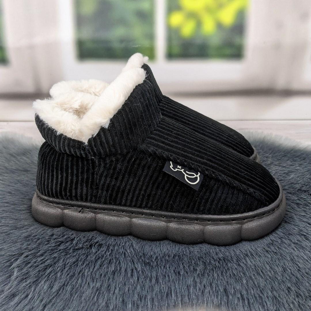 Тапочки чуні жіночі високі чорні на хутрі 4274, фото 1