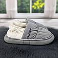 Тапочки жіночі чуні закриті плащівка на хутрі сірі 4292, фото 8