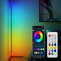 Підлоговий світлодіодний торшер із пультом кутова led-лампа RGB