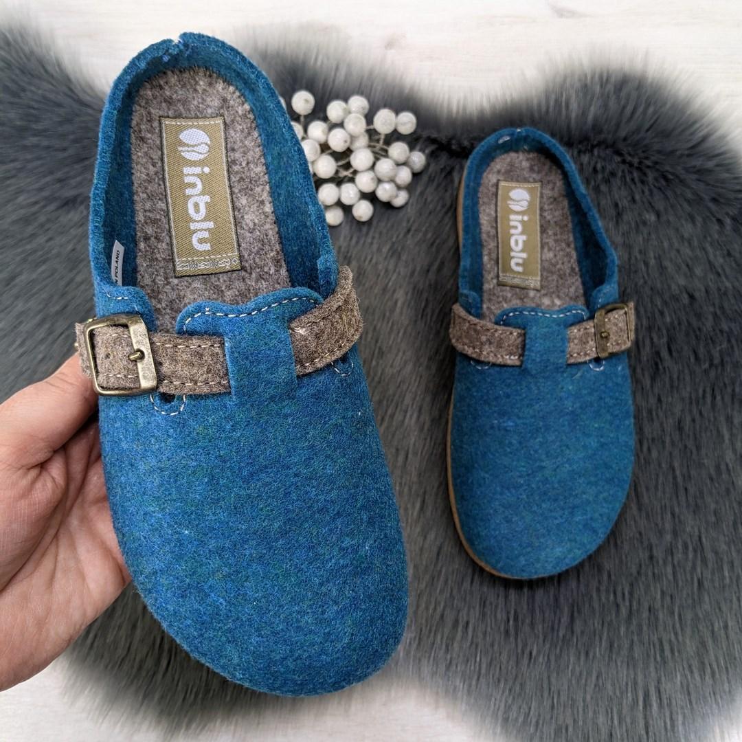 Тапочки домашні жіночі Inblu фетрові на поліуретановій підошві бірюзові 4287, фото 1