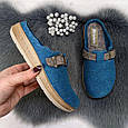 Тапочки домашні жіночі Inblu фетрові на поліуретановій підошві бірюзові 4287, фото 5