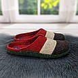 Капці жіночі кімнатні фетрові для ламінату Inblu червоні з коричневим 4276, фото 6