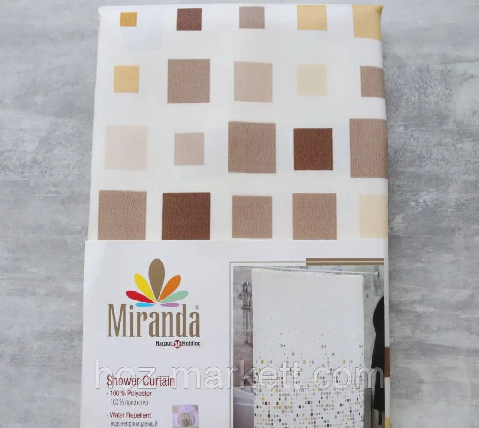 Штора у ванну тканинна Міранда Efes180 х 200 см бежева, фото 1