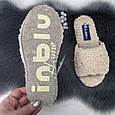 Тапочки жіночі кімнатні Inblu бежеві хутряні на фетрової підошві 4303, фото 5